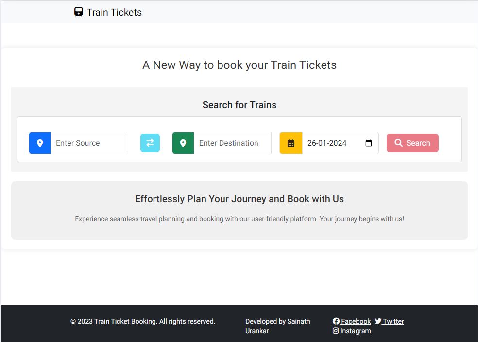 Train Booking Website