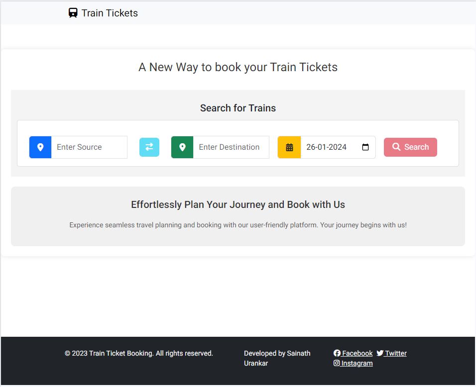 Train Booking Web Site